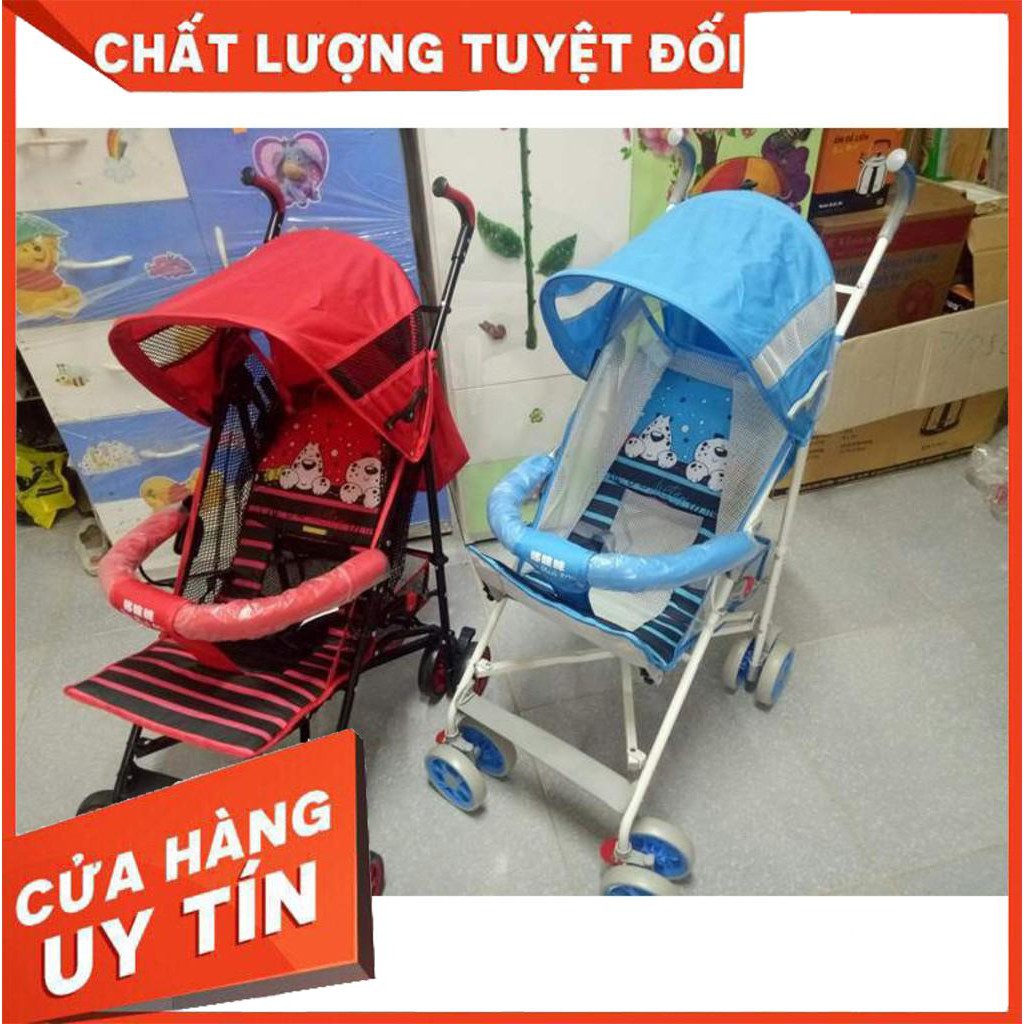 [Siêu Sale] Xe đẩy lưới 1 chiều 3 tư thế hình chiếc ô dù (có phanh hãm + giỏ để đồ)