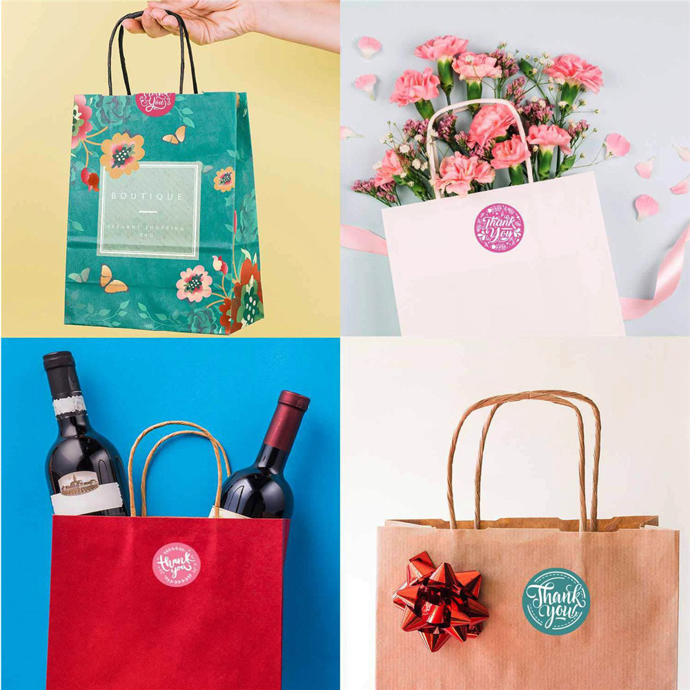 Set 500 Nhãn Dán In Chữ Thank You Dễ Thương