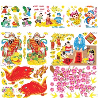 Decal dán kính 3D dập nổi -Trang trí tết- CAM KẾT HÀNG ĐẸP