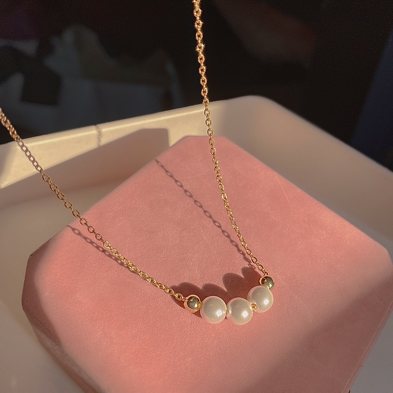 Vòng Cổ Ngọc Trai Bằng Titan B450 Thời Trang Sang Trọng Cho Nữ