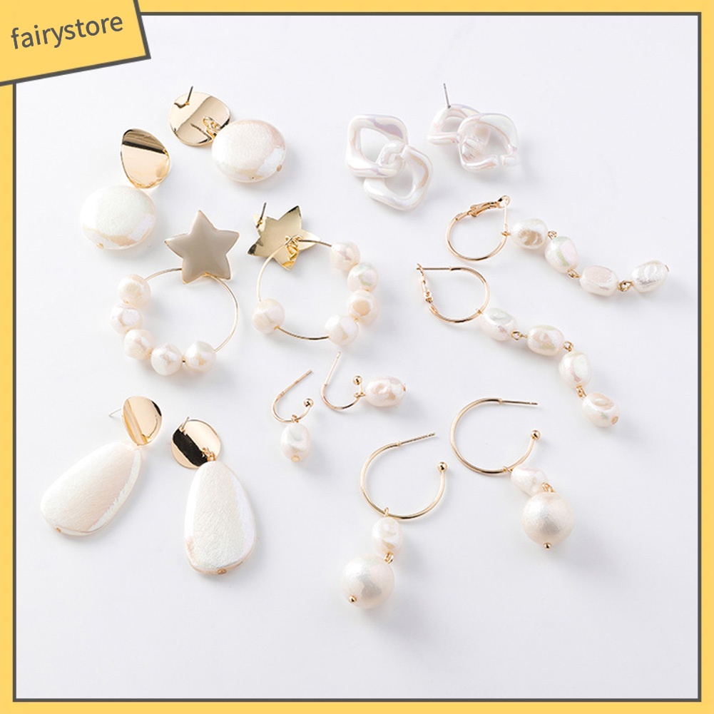 Hoa tai dáng dài phối hạt ngọc trai nhân tạo phong cách cổ điển cho nữ