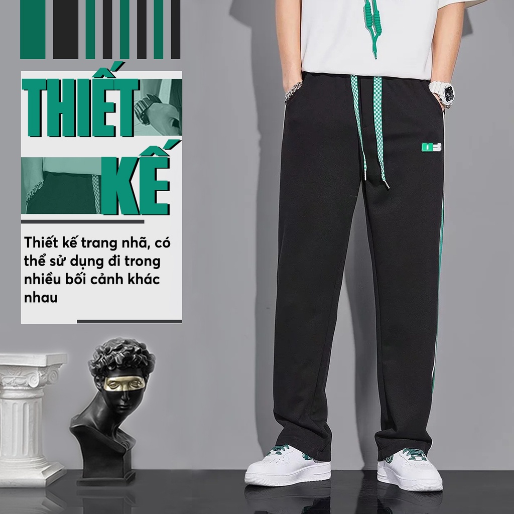 Quần ông suông nam nữ TINOFUN dáng quần dài ống rộng baggy unisex mã DP B from đứng cạp chun ống loe co giãn thể thao