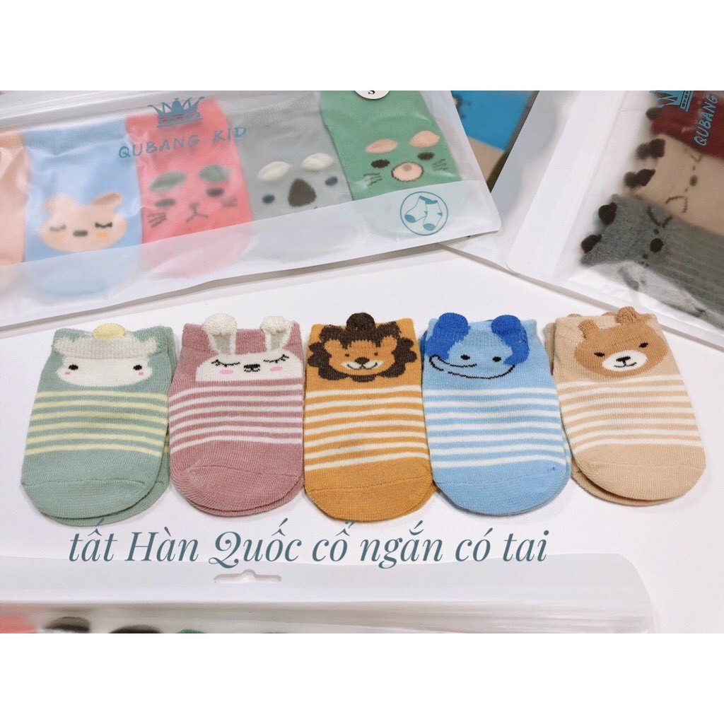 Set 5 Đôi Tất ,Vớ Sơ Sinh Có Tai Hình Ngộ nghĩnh Chống Trượt Cho Bé Yêuz.