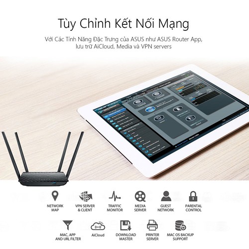 Bộ Phát Wifi Asus RT-AC1300UHP Băng Tần Kép AC1300 - Hàng Chính Hãng | BigBuy360 - bigbuy360.vn