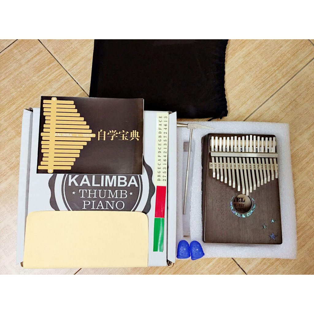 Đàn Kalimba 17 phím gỗ Moonlight sonata cao cấp tặng full phụ kiện - Thumb Piano 17 keys