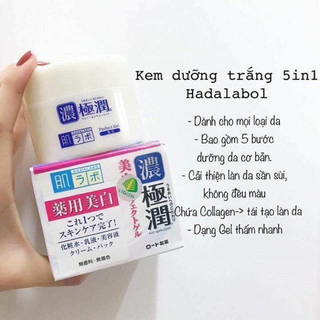 Kem dưỡng trắng da Hadalabo 5in1