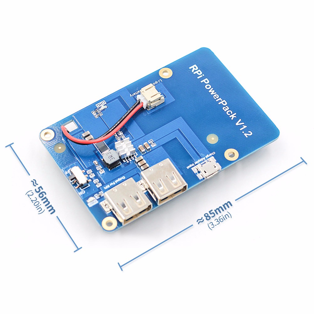 Lithium Battery Pack Expansion Board Power Supply with Switch for Raspberry Pi 3,2 Model B,1 Model B+ Banana Pi