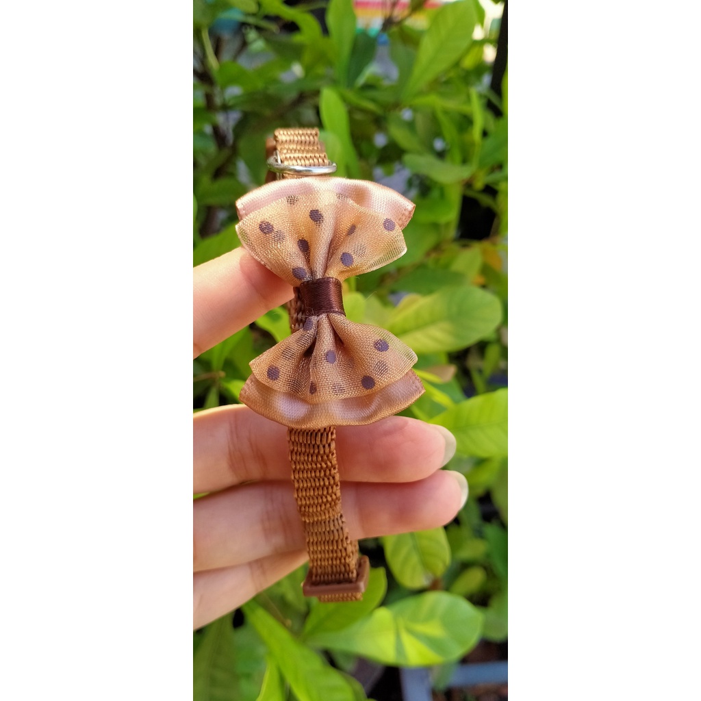Vòng cổ cho chó mèo hình nơ chấm bi gắn chuông siêu đáng yêu - Hàng loại 1 chắc chắn bền đẹp