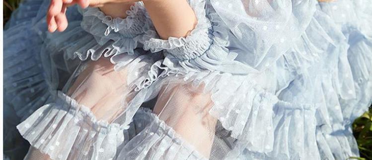Đầm Công Chúa Tay Dài Phối Ren Cho Bé Gái