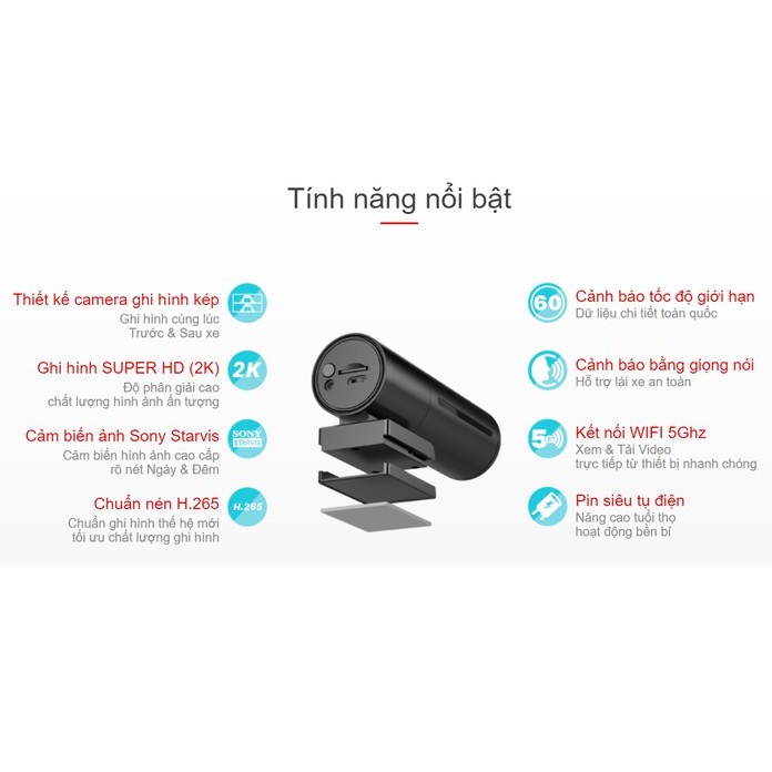 [BH 12 tháng] Camera hành Vietmap KC01 cho ô siêu nét - Ghi hình ban đêm - Cảnh báo giao thông bằng giọng nói | BigBuy360 - bigbuy360.vn
