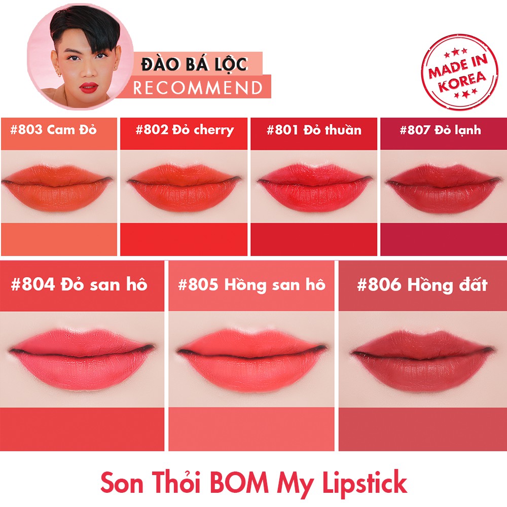 Son Thỏi Lì Mịn Mượt Môi BOM My Lipstick 3.5g