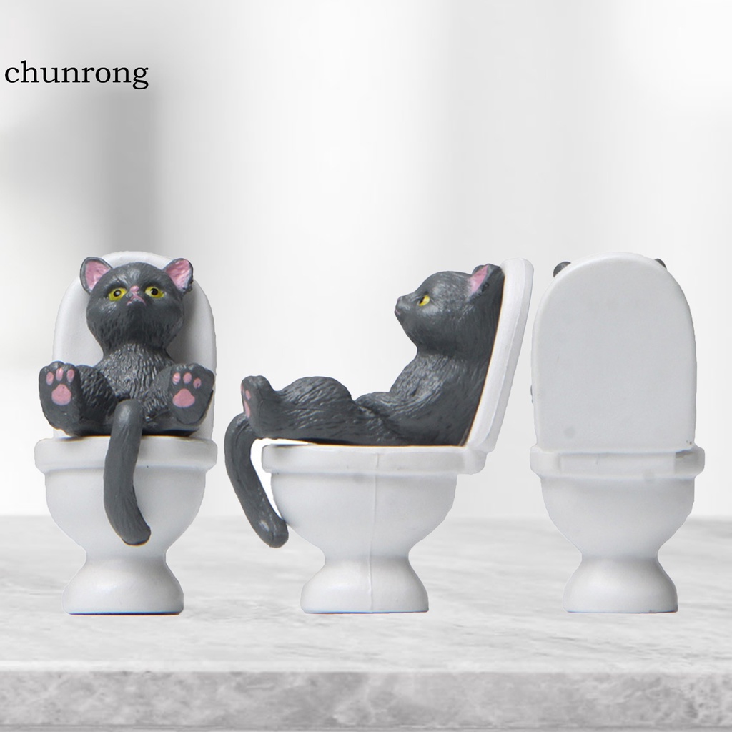 Mô hình chú mèo toilet mini ngộ nghĩnh vui nhộn cho bé
