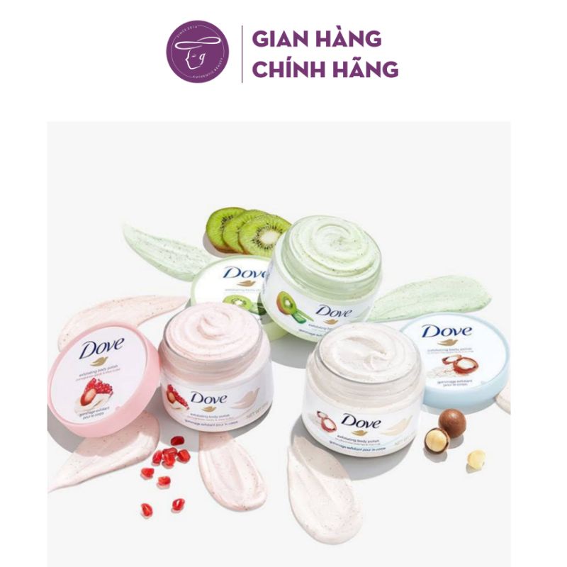 Tẩy da chết toàn thân Dove Exfoliating Body Polish bản Đức, Mỹ, Trung