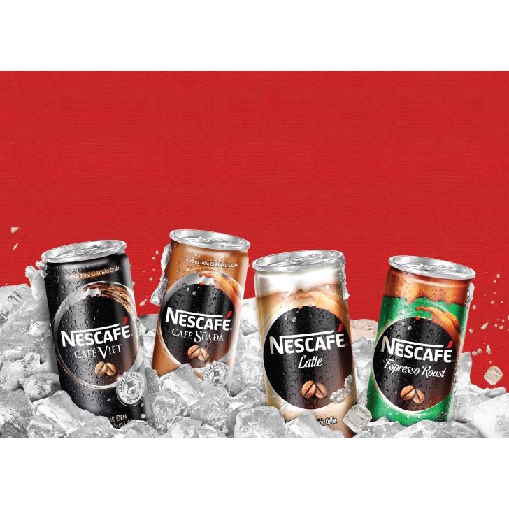 NESCAFE CÀ PHÊ LON UỐNG LIỀN TIỆN LỢI 4 VỊ 180Ml (Đen đá/ Latte/ Sữa đá/ Espresso) (Coffee/Cafe)