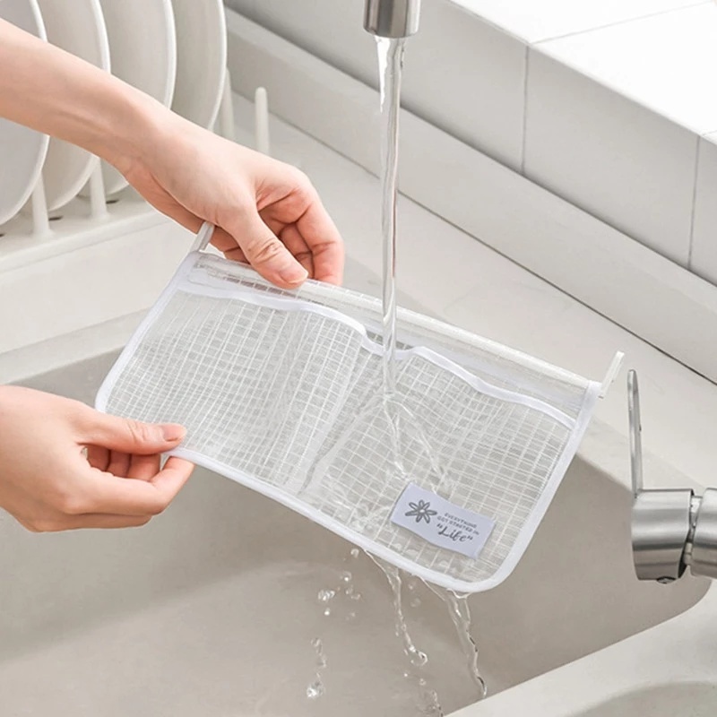 Túi lưới đựng đồ hai ngăn có thể tháo rời sắp xếp gọn gàng cho nhà bếp