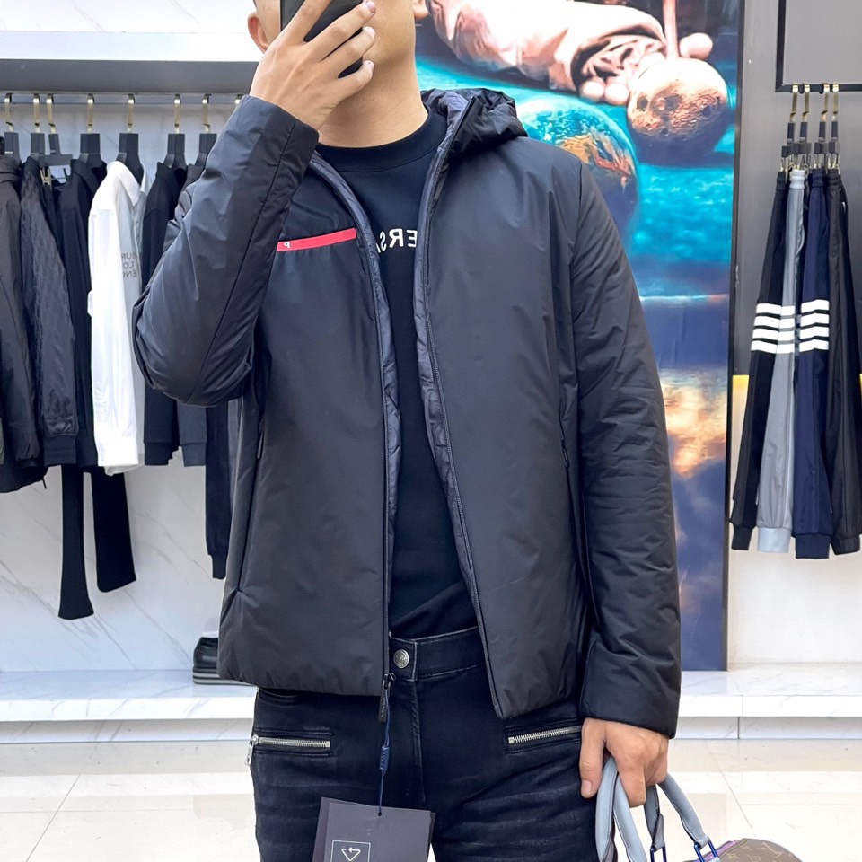 Áo khoác gió nam thời trang PRADA nam tính, trơn màu đơn giản