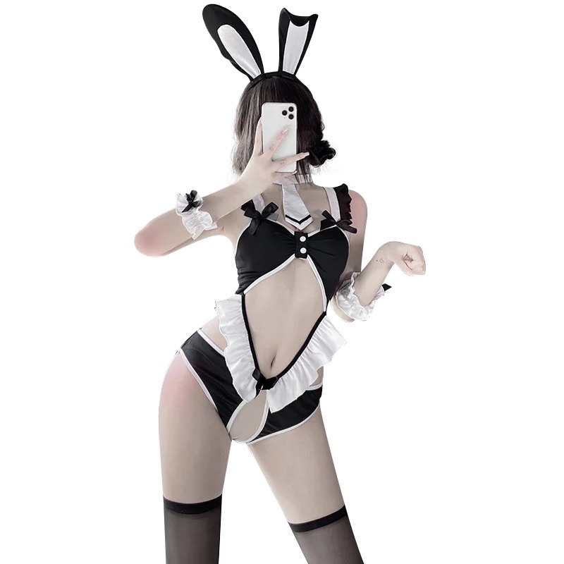 LL2484 Nội Y Cosplay Phong Cách Thỏ Bunny Chếch Chi - Full Phụ Kiện Dễ Thương - Sexy Cosplay @lingerie.sm.toys