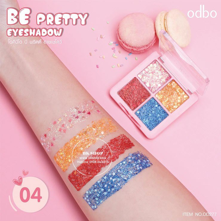 [Thái Lan] Bảng Phấn Mắt Đính Hạt Lấp Lánh Odbo Be Pretty OD277