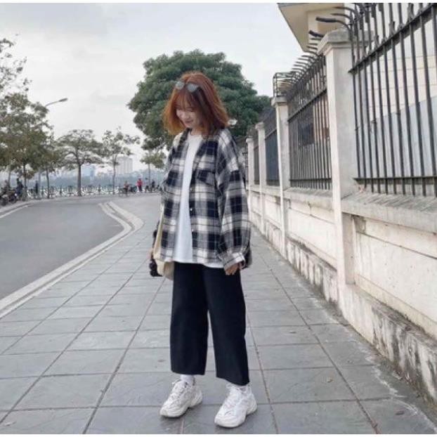 freeship Áo Sơ Mi Nữ ,Sơ Mi Kẻ Tay Bồng KOREA 2 Màu F001 | BigBuy360 - bigbuy360.vn