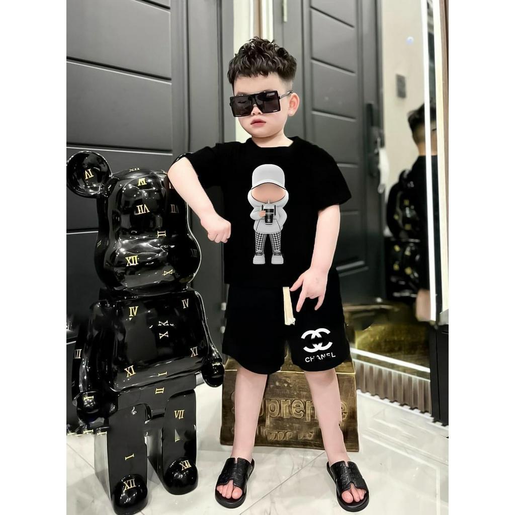 Bộ quần áo chà neo cho bé, set áo phông cộc tay quần short trẻ em, unisex, TP KIDS