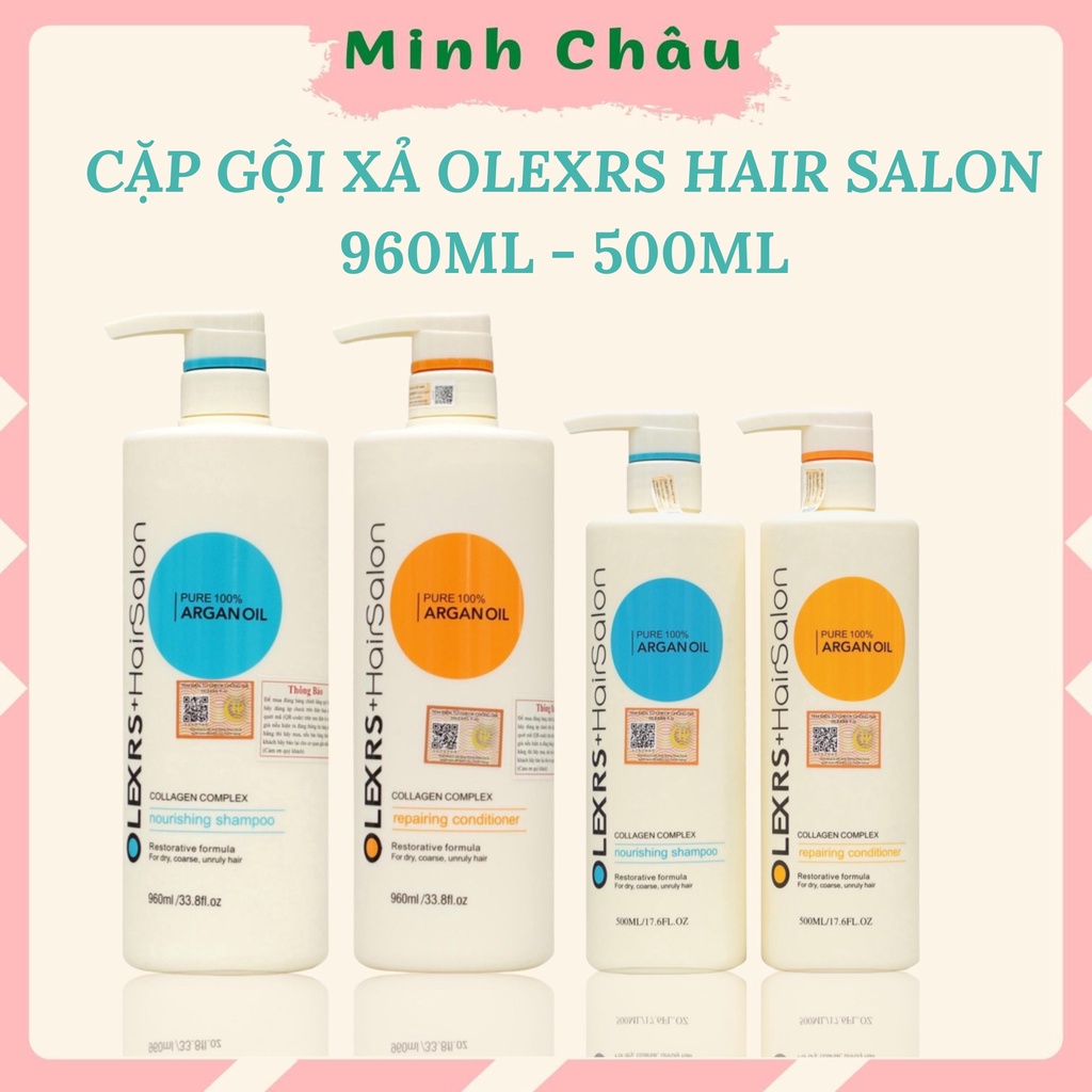 Dầu Gội Olexrs Minhchaustore cặp gội xả olexrs hair salon argan hair oil phục hồi tóc hư tổn ngăn ngừa gầu lưu hương lâu