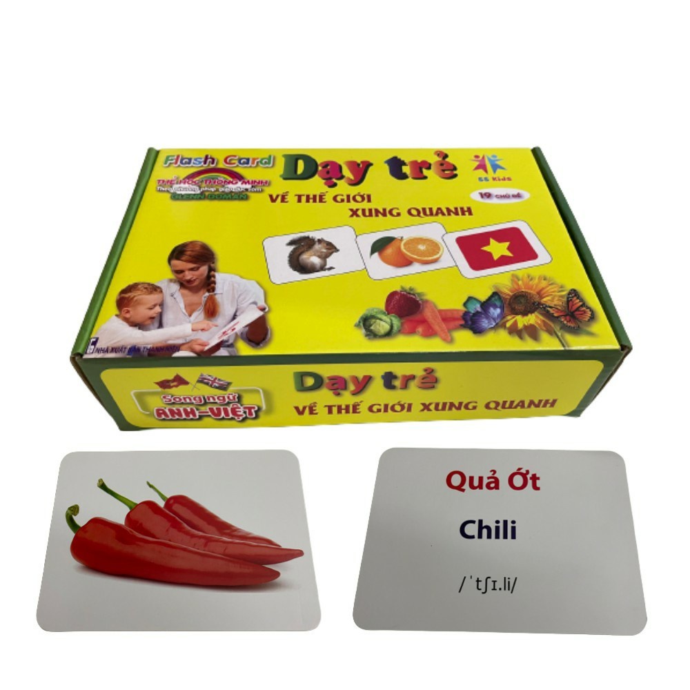 Flashcard - Bộ thẻ học thông minh 19 chủ đề loại chuẩn Glenn Doman song ngữ tiếng Anh cho bé từ 0-6 tuổi