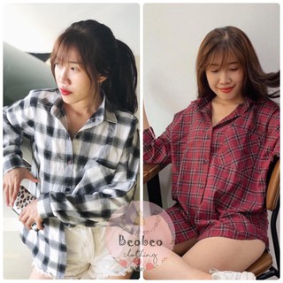 [Ảnh thật] Áo sơ mi nữ oversize kẻ sọc nhiều màu ulzzang