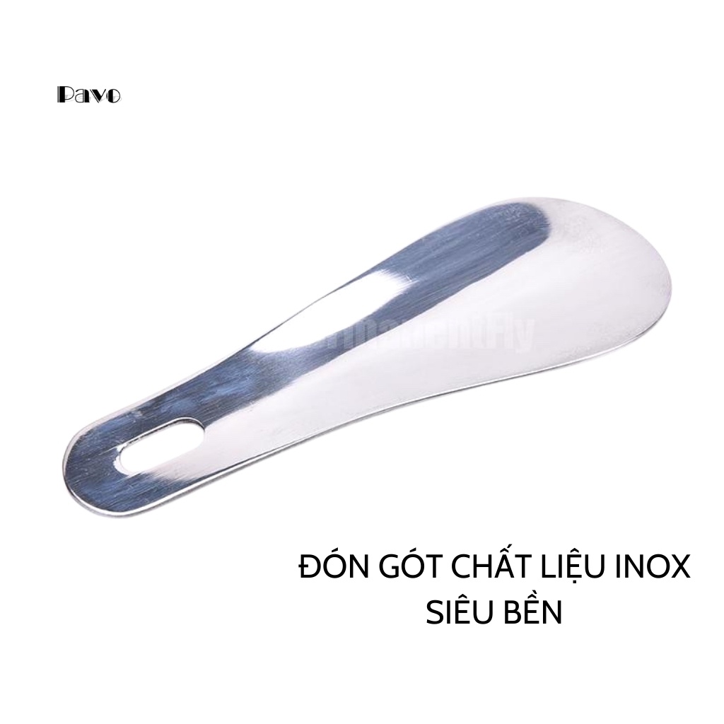 Đón Gót Giày Inox Hai Mặt Dày Dặn Cao Cấp Dài 11 Cm Kèm Móc Treo Chìa Khóa(1 Chiếc)