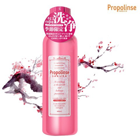 Nước xúc miệng Propolinse Sakura 600ml từ Nhật mùi Hoa Anh Đào🍀CHÍNH HÃNG 🍀giúp làm sạch cả mang bám của thuốc lá