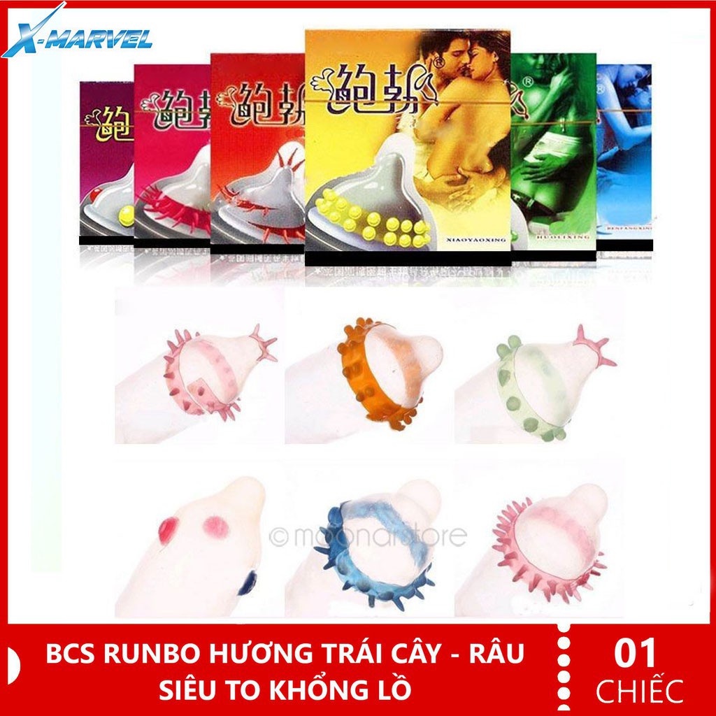 Bao cao su Runbo gân/gai/bi/râu/siêu mỏng/nhiều gel/tránh thai/49mm/chống xuất tinh sớm/tình dục/tăng khoái cảm