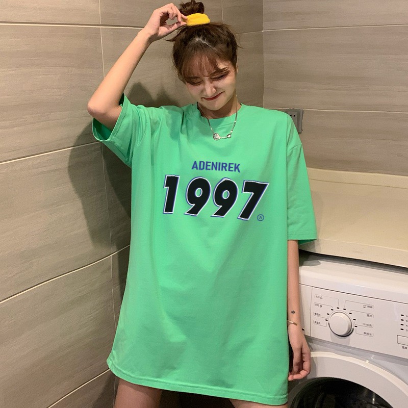Áo thun nam nữ unisex tay lỡ phông form rộng 1997 teen cổ tròn oversize cotton giá rẻ màu đen trắng tee pull freesize | BigBuy360 - bigbuy360.vn