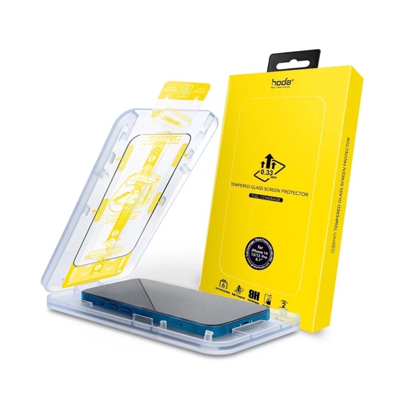 Cường lực Hoda 0.33 kèm khung trợ dán tiện lợi cho điện thoại ip15 promax 15 pro 14 14 pro 14 promax 13 13 pro 13 promax