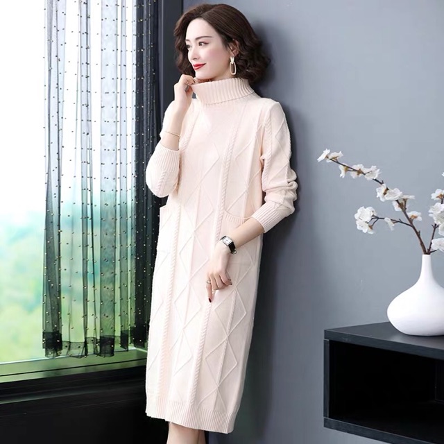 Váy đầm len dáng dài Cao cấp VLD129