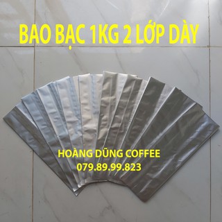 10 BAO BẠC 1KG NYLON 2 LỚP LOẠI DÀY ĐỰNG CÀ PHÊ VÀ CÁC LOẠI HẠT