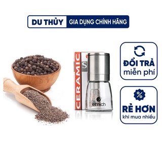 Lọ xay tiêu cầm tay tiện dụng Elmich 7155 chất inox thủy tinh sáng bóng thiết kế nhỏ gọn, đẹp mắt, gam màu bạc tinh tế