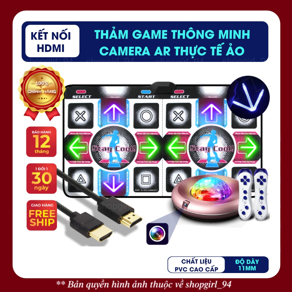 Thảm nhảy audition, chơi game kết nối tivi bản camera AR cao cấp, chất liệu PVC chống thấm nước