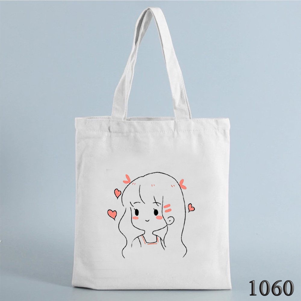 Túi Đeo Vai Túi Tote Chất Vải Canvas Girl Baby Cute Dễ Thương 1060 Phong Cách Dạo Phố Hàn Quốc Cực Xinh