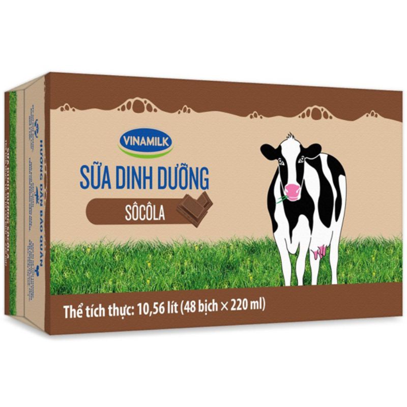 Thùng 48 bịch sữa tươi vinamilk hương socola