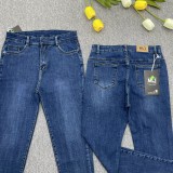 Quần jeans dài lưng cao, co dãn mạnh, xanh wat đơn giản dành cho BigSize 4256 MLJ