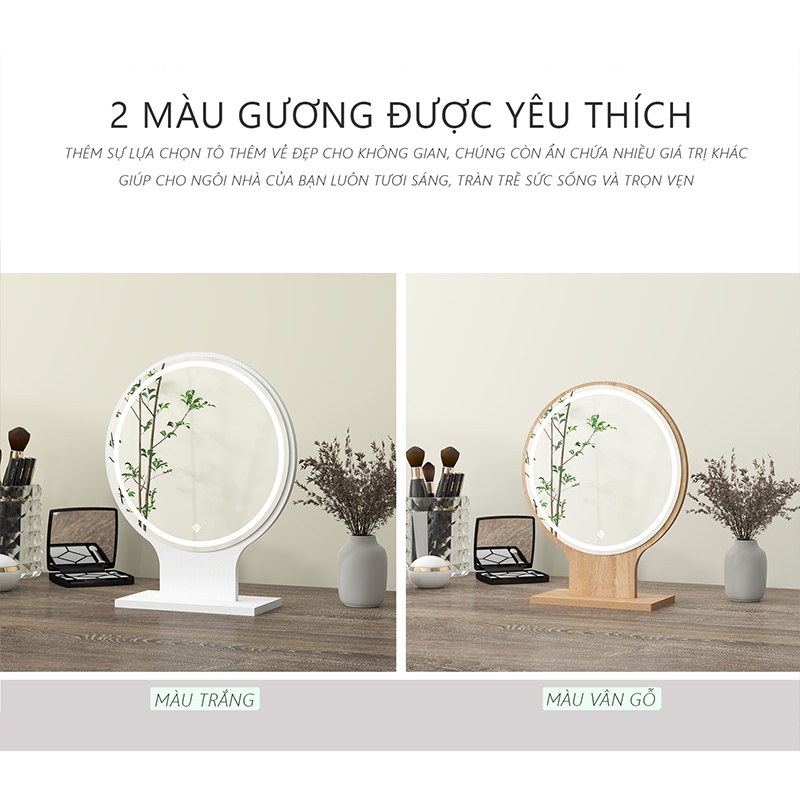 Gương soi có đèn led để bàn phù hợp cho các cô nàng thích makeup - gp214