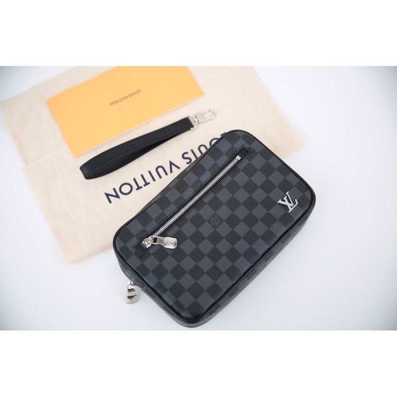 Túi cầm tay POCHETTE KASAI dáng hộp hoạ tiết hoa đen trơn fullbox có hộp | BigBuy360 - bigbuy360.vn