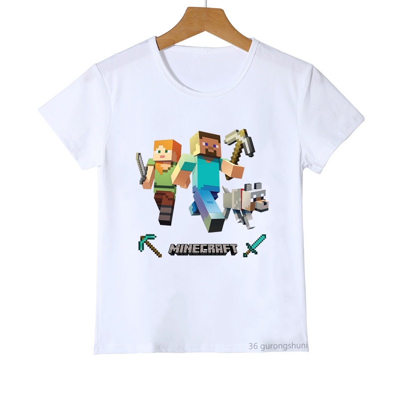 ÁO THUN MINECRAFT UNISEX  PHÔNG NAM NỮ GIA ĐÌNH CẶP ĐÔI CÓ SIZE TRẺ EM CHO BÉ TRAI GÁI AOMIVN