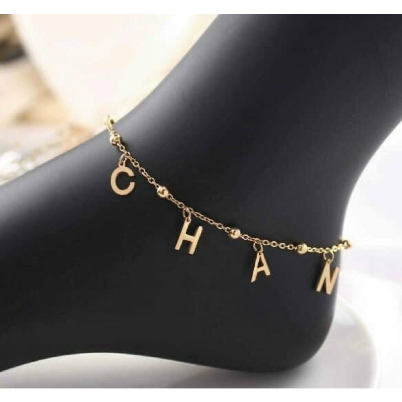 Lắc chân nữ tita mạ bạch kim hiệu cnl