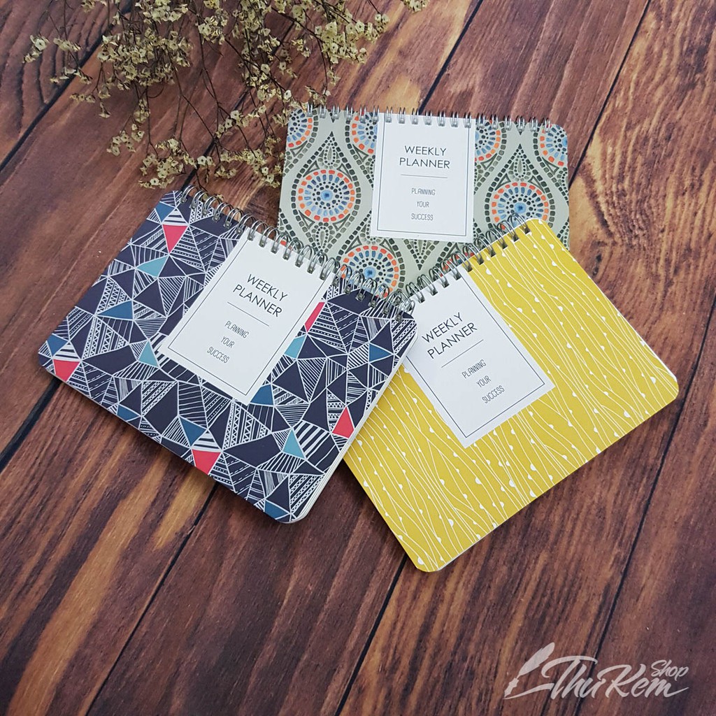 Sổ tay kế hoạch A5 Weekly Planner lò xo ngang có thể dựng để bàn - Blueangel