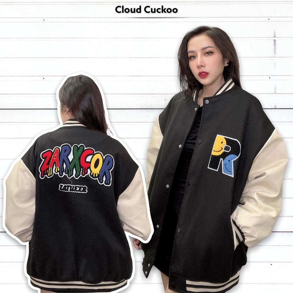 Áo Khoác Bomber Unisex Thêu Chữ Bông Nhiều Màu - Mã Số: W50