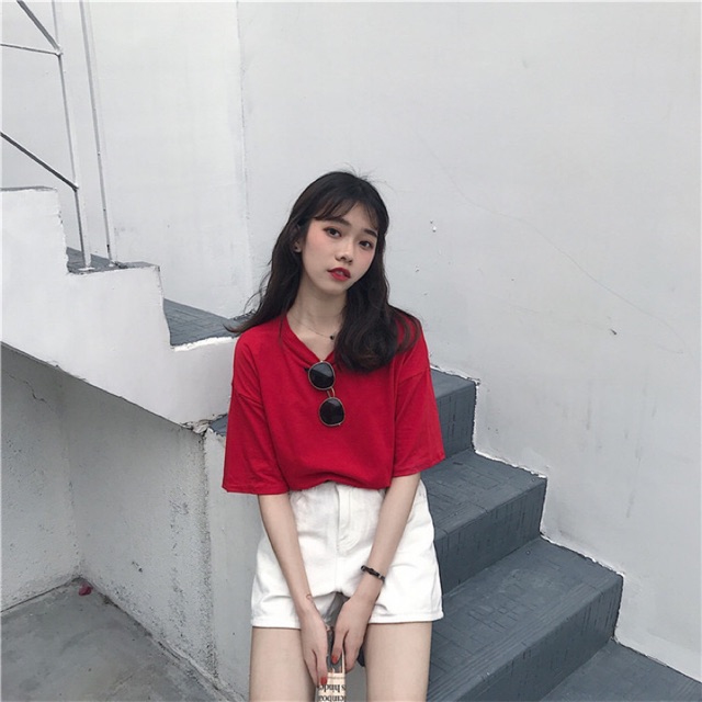 [Xả hàng ] Áo thun trơn basic tay lỡ mẫu mới 2020