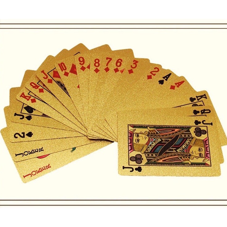 Bộ Bài Tây Nhựa Cứng Tú Lơ Khơ Mạ Vàng, Bộ Bài Tây 52 Lá Thiết Kế Chống Cong Vênh, Không Thấm Nước