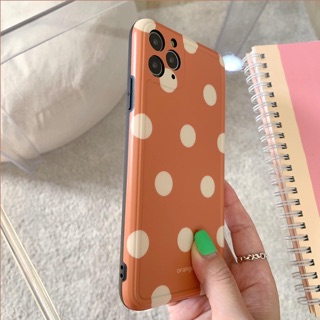 Ốp lưng iphone chấm bi cam - dẻo mịn chống bẩn