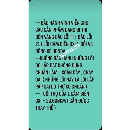 Cảm biến Oxy Honda Winner zin chính hãng