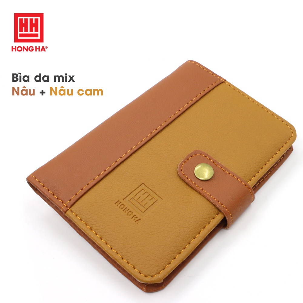 Sổ bìa da Mixbook A6, 200 trang Hồng Hà - 4607
